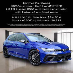 2025 Volkswagen Golf R w/ 4MOTION® 2.0 TSI 7-speed DSG® automatic transmission with Tiptronic® and Sport mode